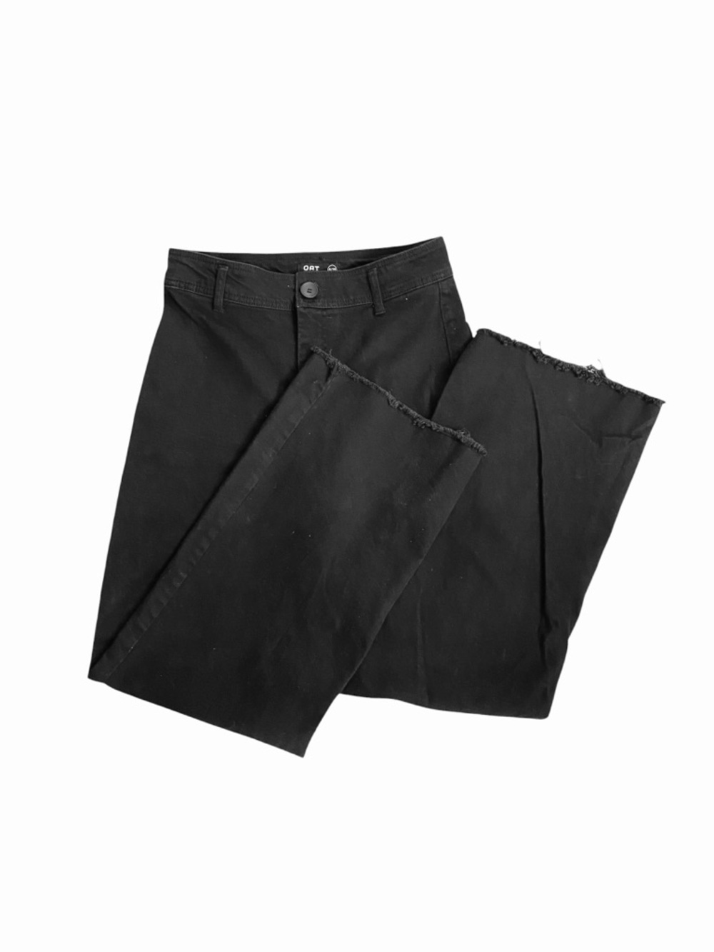 OAT 8/29 Wide Leg Raw Frayed Hem High Rise Excellent Condition  Black